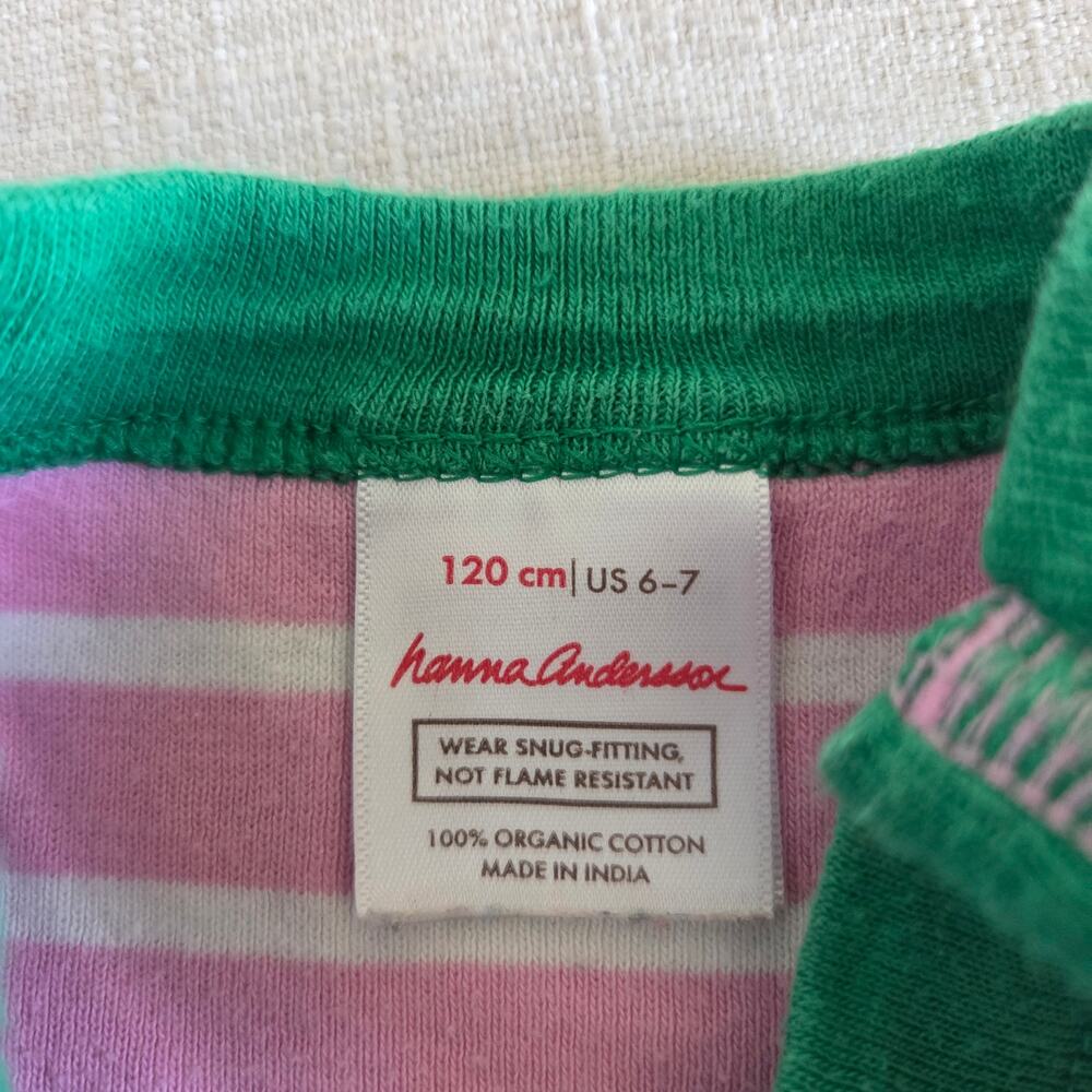 Hanna Andersson | Bunny Long John Pajama Set | 120/6-7 years - Picture 5 of 6